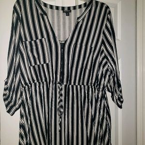 Torrid Black & White Quarter Sleeve Dress